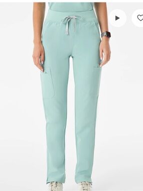 Figs Yola Straight-Leg Scrub Pant in seaglass